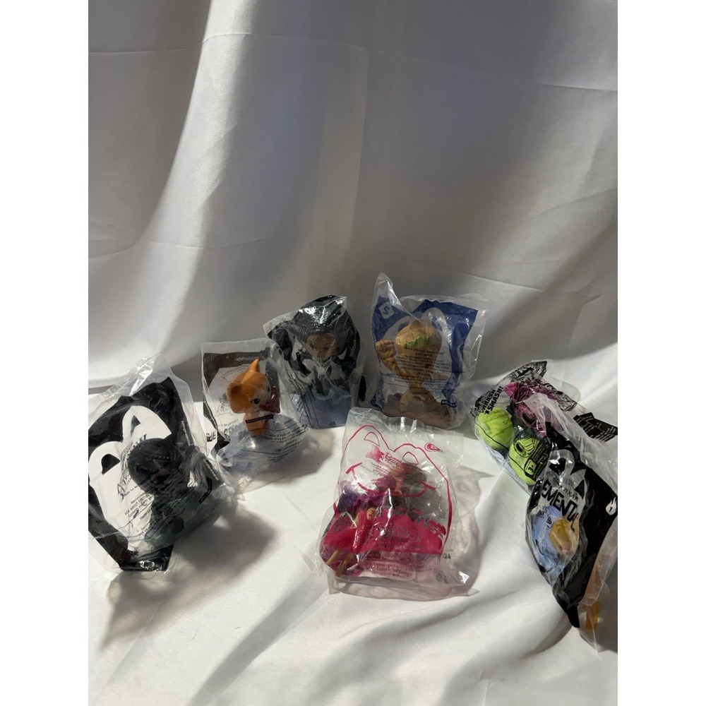 Lot of 7 Sealed McDonald's Happy Meal Toys Marvel Barbie Disney Hot Wheels
